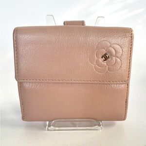 CHANEL Camilla Blush Pink Leather Bifold Wallet